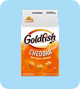 A bag of cheddar Goldfish snacks.